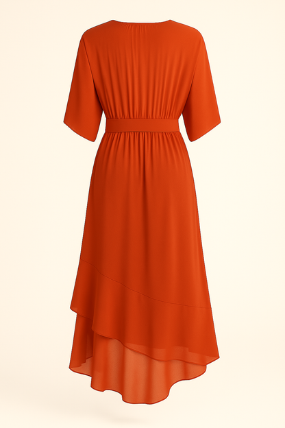 Eliana – Vestido Elegante de Chiffon con Escote en V