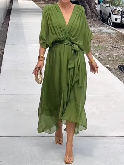Eliana – Vestido Elegante de Chiffon con Escote en V