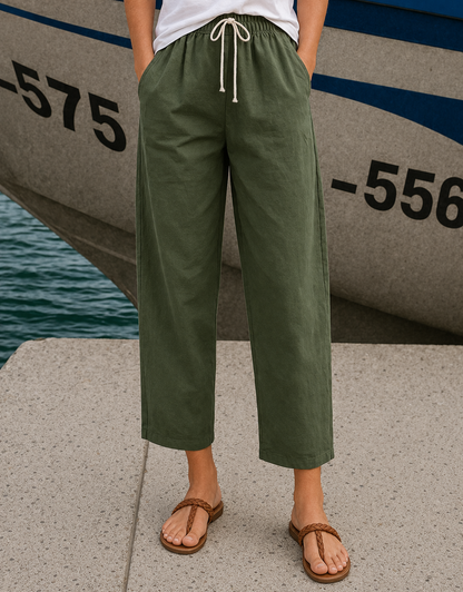 Natalia | Pantalones largos de mujer con cintura elástica
