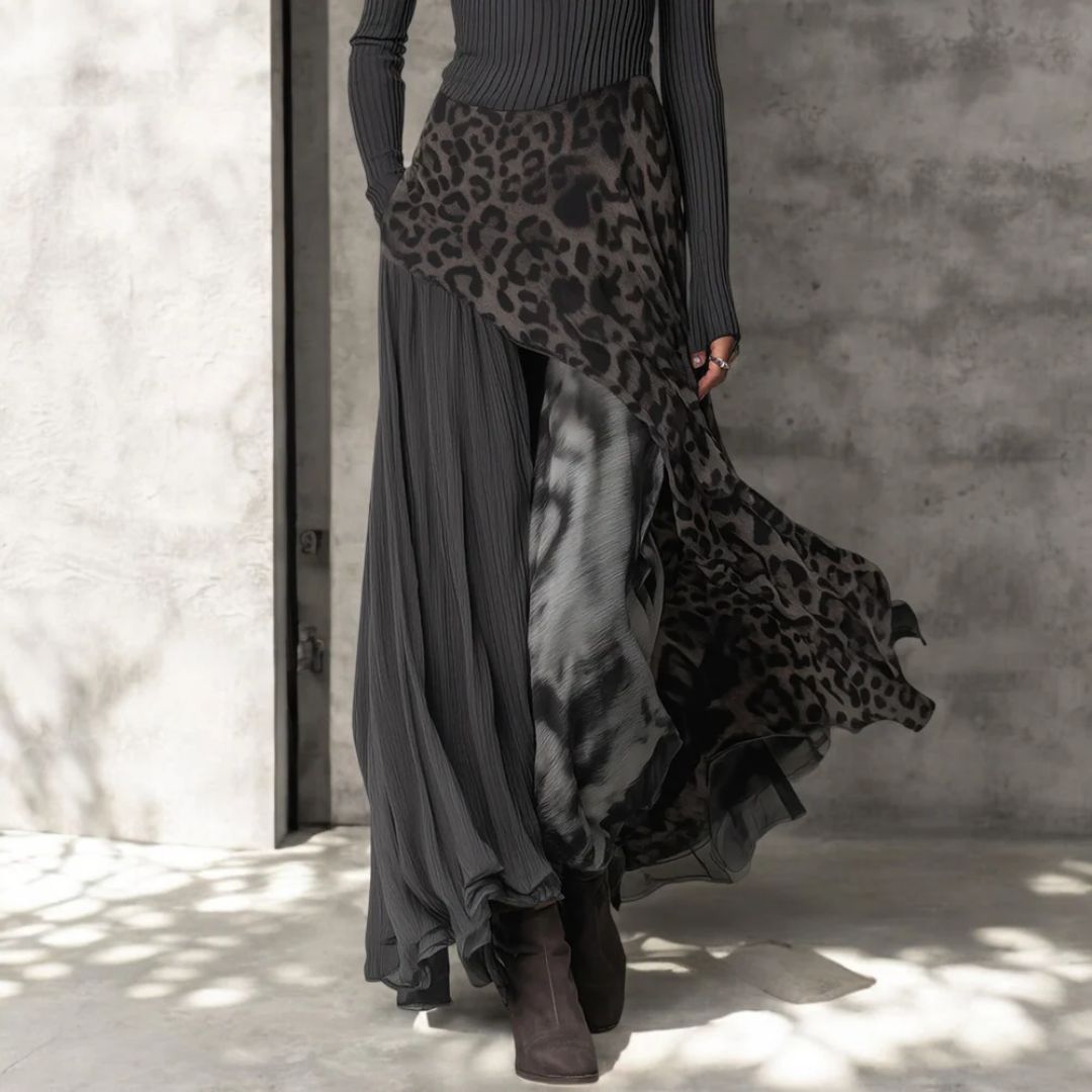 NKEM™ | Vestido largo con estampado de leopardo