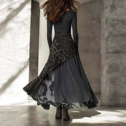 NKEM™ | Vestido largo con estampado de leopardo