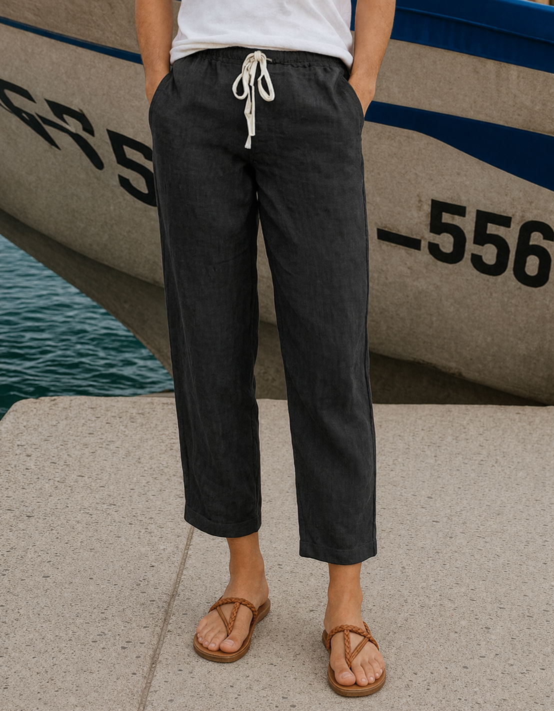 Natalia | Pantalones largos de mujer con cintura elástica