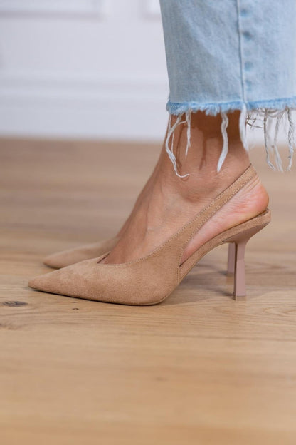 MARLENA™ Zapatos de tacón bajo color nude
