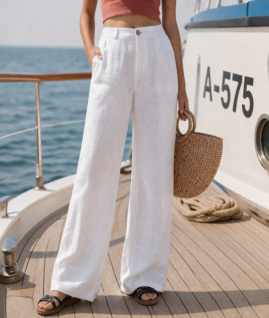 Carmen | Pantalones casuales de lino para mujer