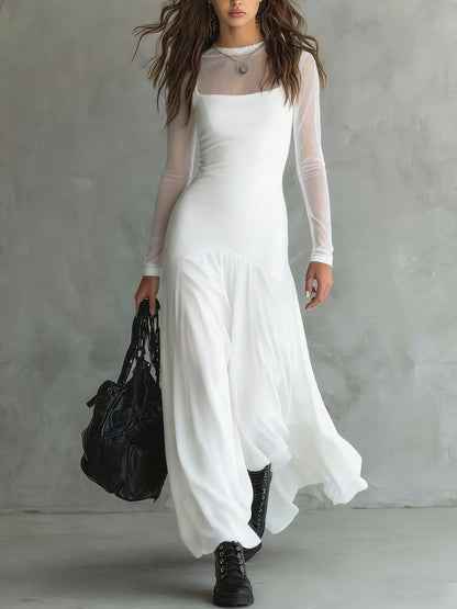Lunaria™ – Vestido Maxi de Tul Negro Elegante