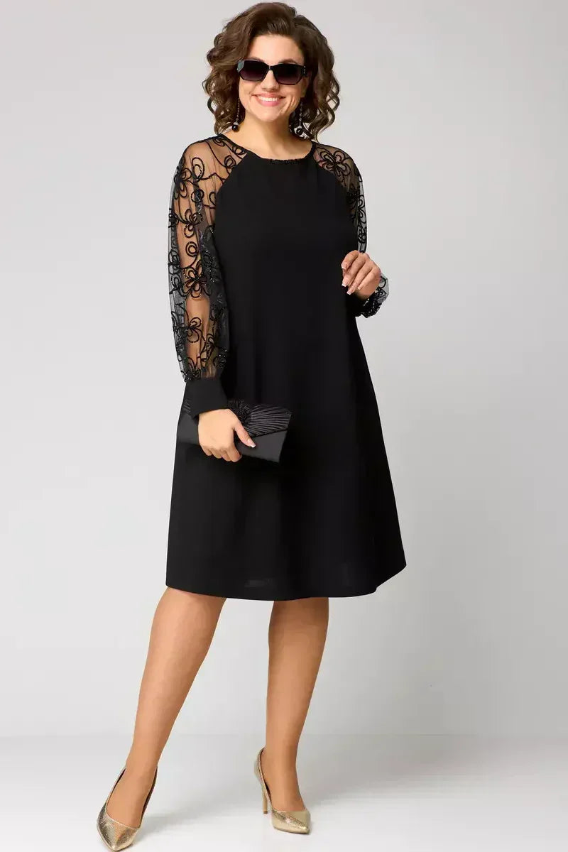 Gabrielle | Vestido elegante en negro y encaje