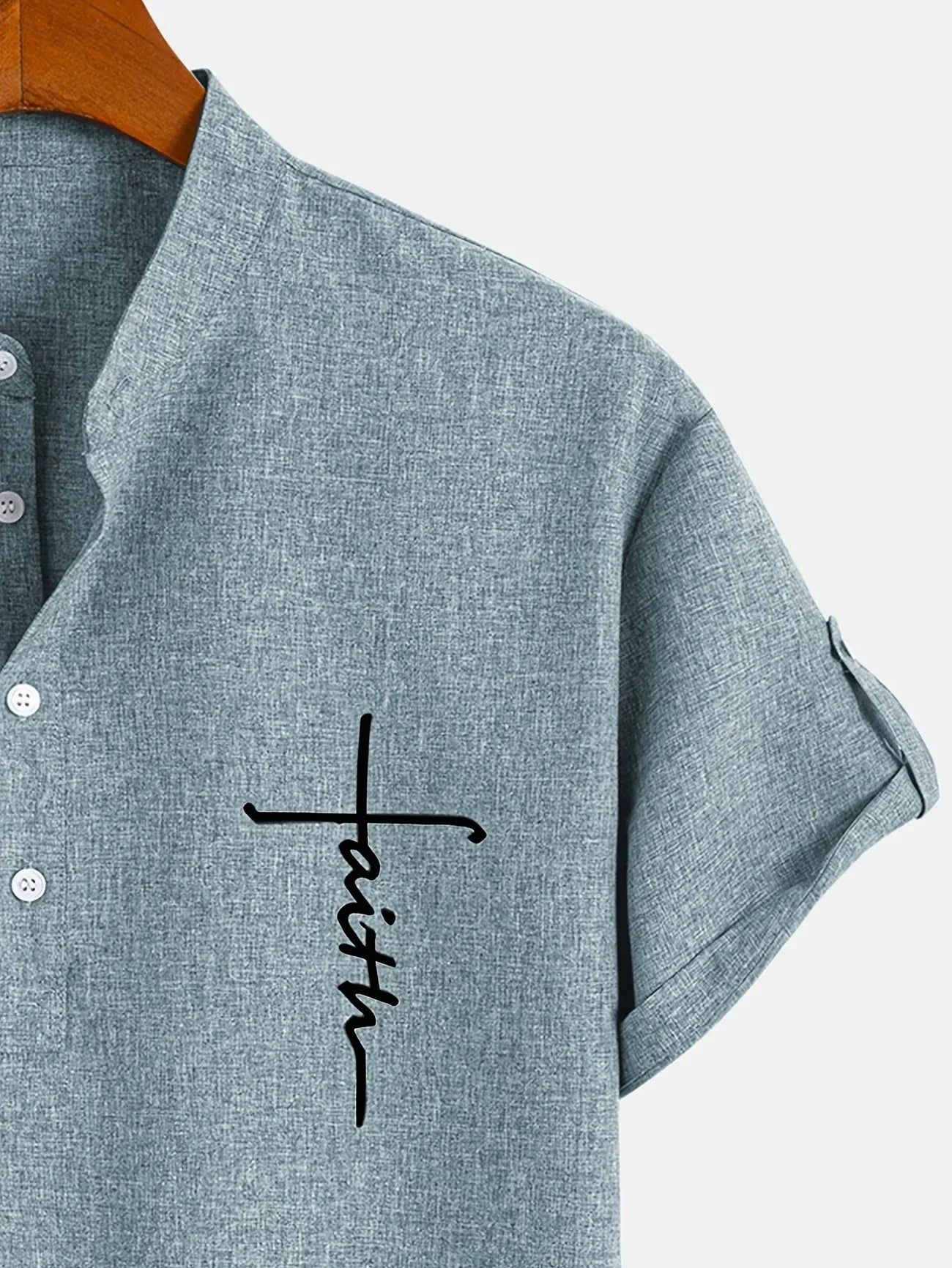 Leo™ | Elegante camisa de manga corta con cuello alto