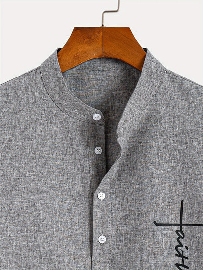 Leo™ | Elegante camisa de manga corta con cuello alto