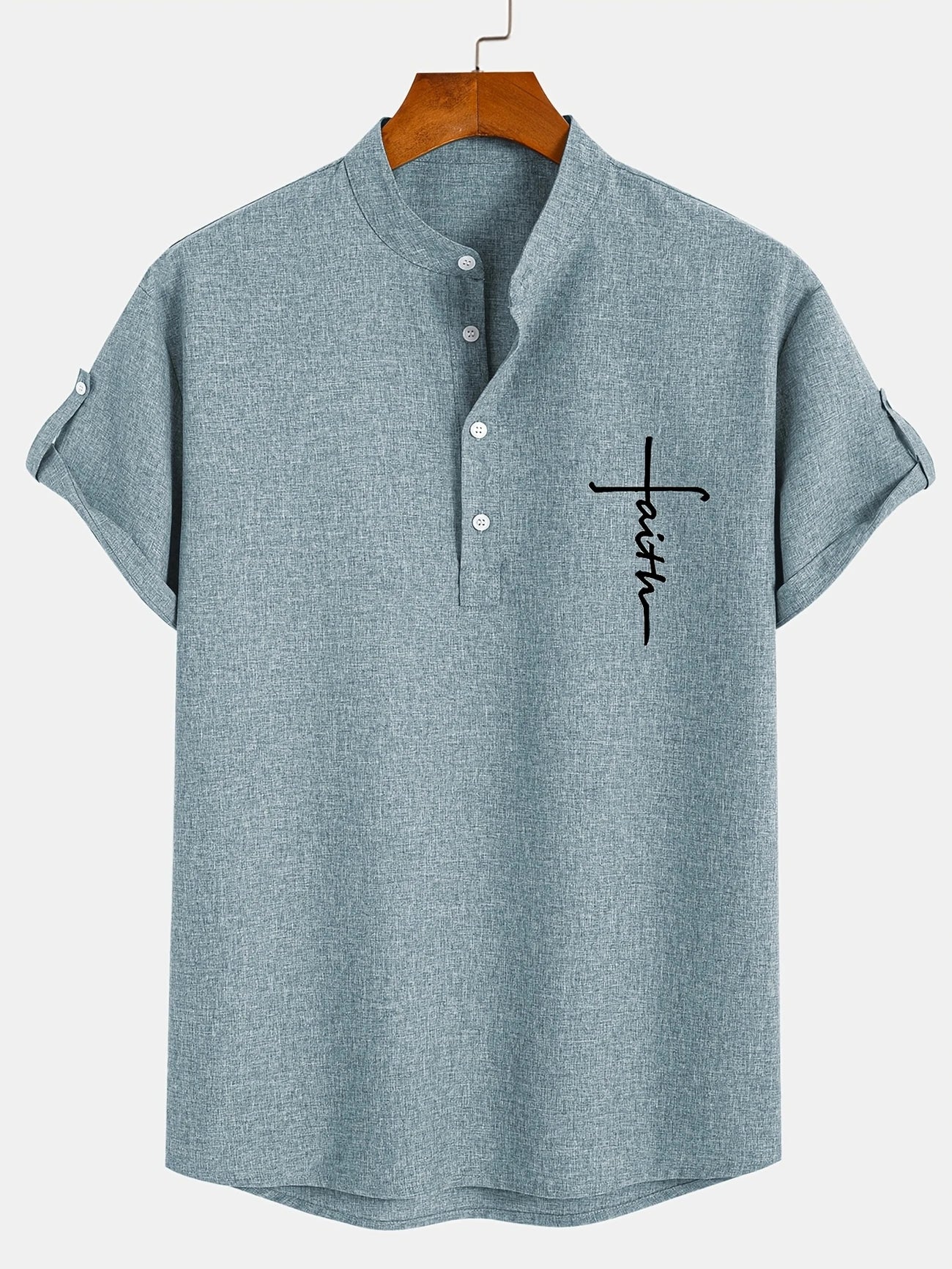 Leo™ | Elegante camisa de manga corta con cuello alto