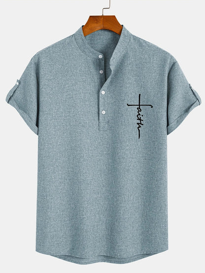 Leo™ | Elegante camisa de manga corta con cuello alto