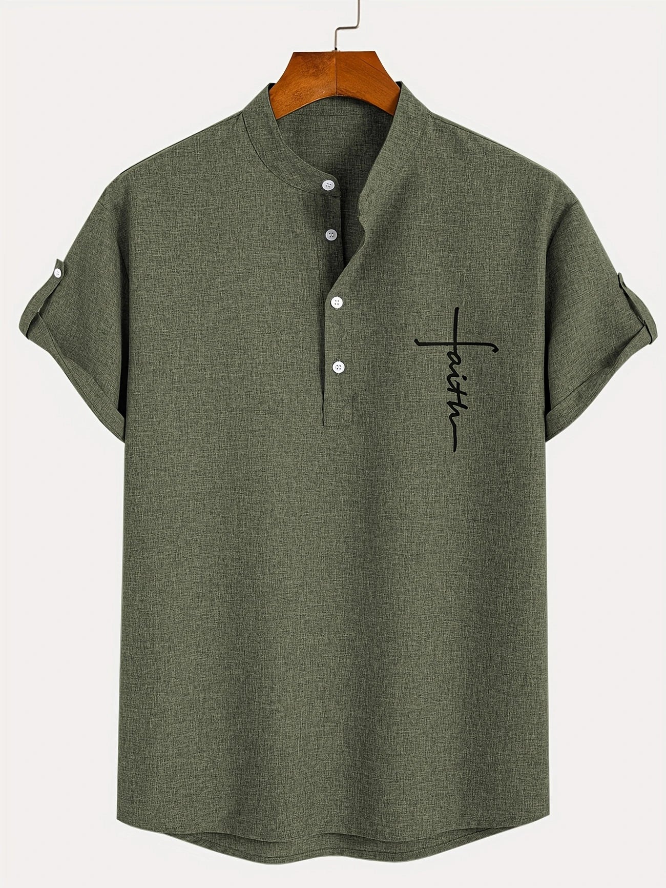 Leo™ | Elegante camisa de manga corta con cuello alto
