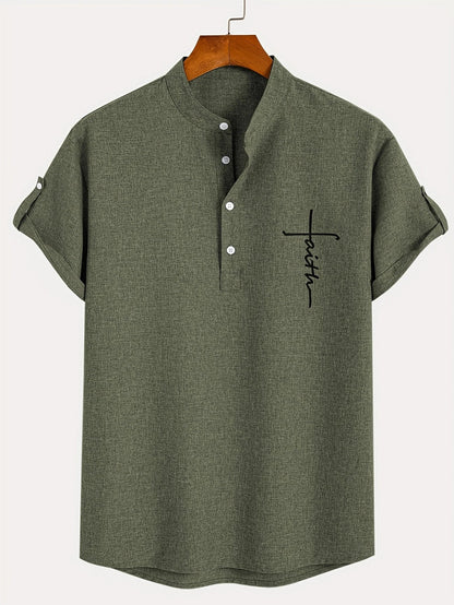 Leo™ | Elegante camisa de manga corta con cuello alto
