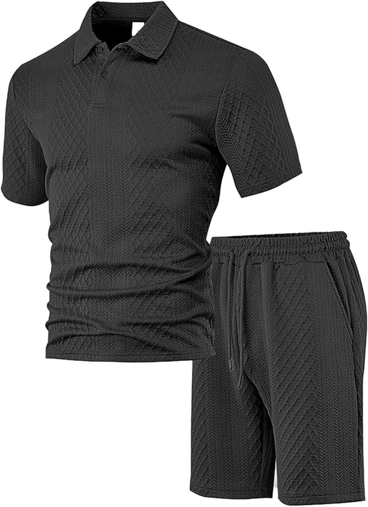 Alex - Conjunto Polo Texturizado con Shorts para Hombre – Set Casual de Verano