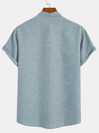 Leo™ | Elegante camisa de manga corta con cuello alto
