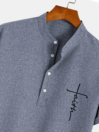 Leo™ | Elegante camisa de manga corta con cuello alto