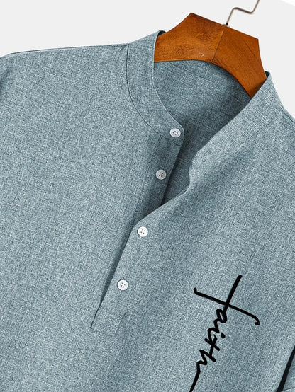 Leo™ | Elegante camisa de manga corta con cuello alto