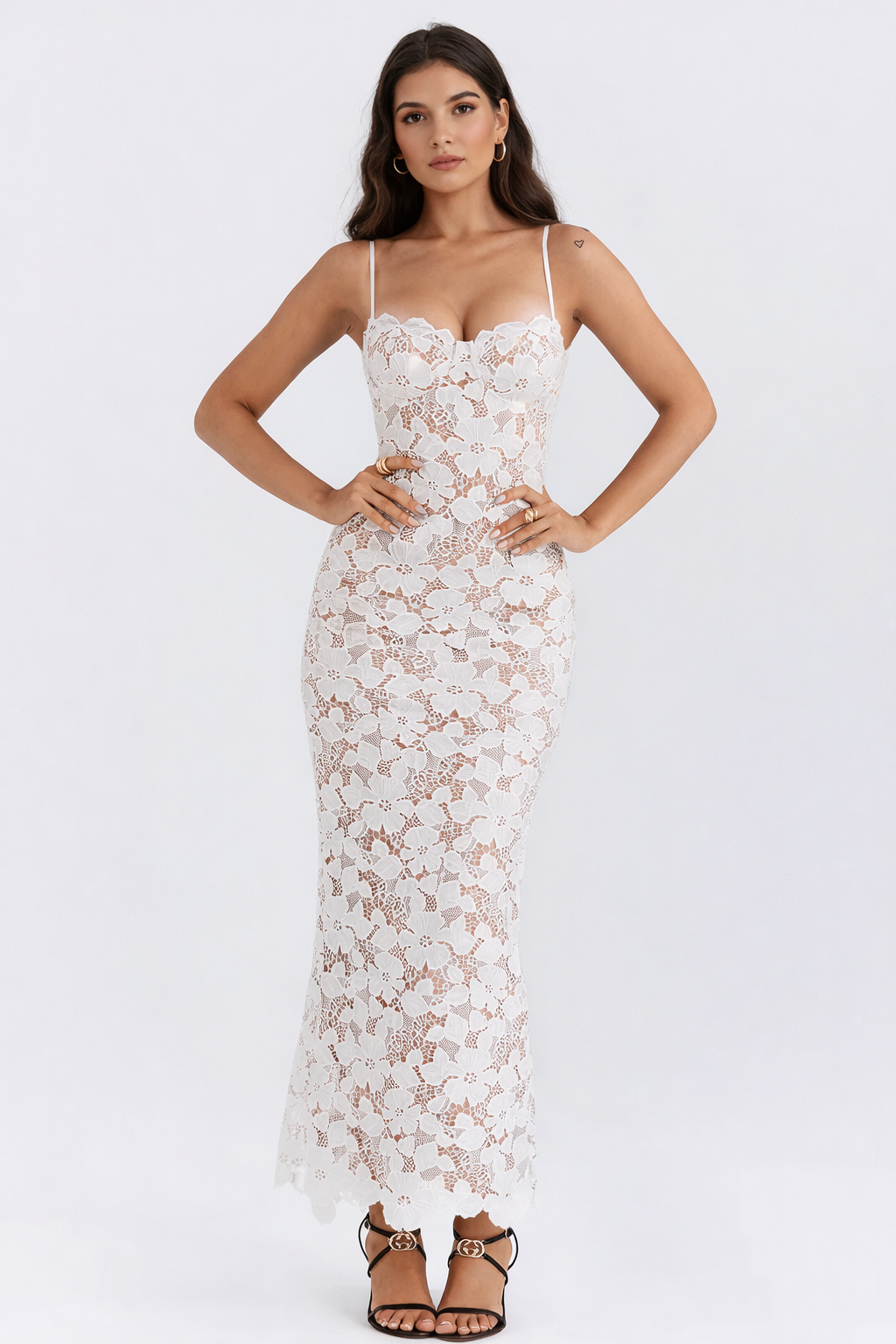 Evangeline – Vestido Maxi Bordado Elegante