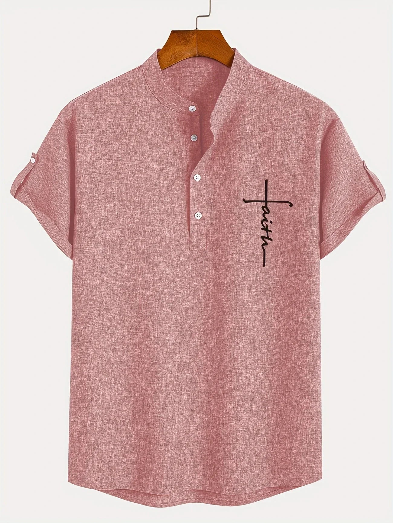 Leo™ | Elegante camisa de manga corta con cuello alto