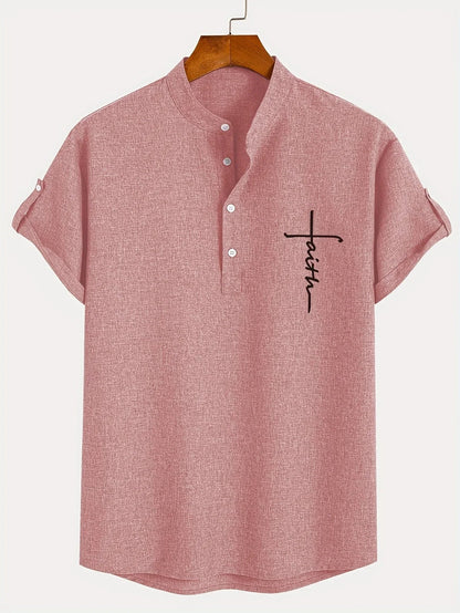 Leo™ | Elegante camisa de manga corta con cuello alto