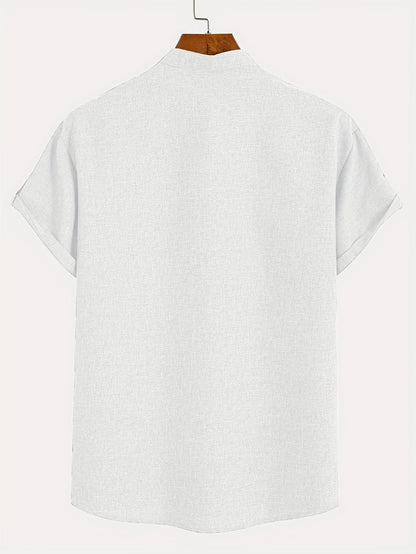 Leo™ | Elegante camisa de manga corta con cuello alto