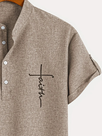 Leo™ | Elegante camisa de manga corta con cuello alto