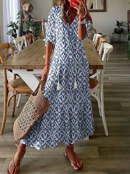 Lana - Vestido largo estilo boho que realza la figura