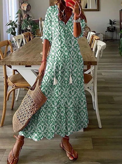 Lana - Vestido largo estilo boho que realza la figura