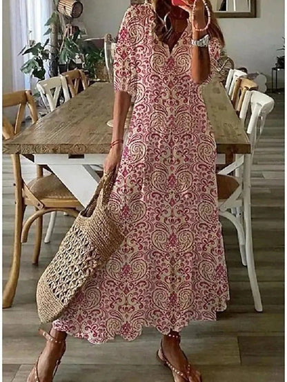 Lana - Vestido largo estilo boho que realza la figura