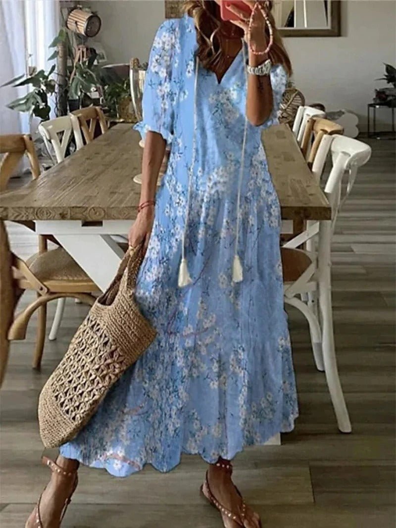 Lana - Vestido largo estilo boho que realza la figura