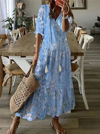 Lana - Vestido largo estilo boho que realza la figura
