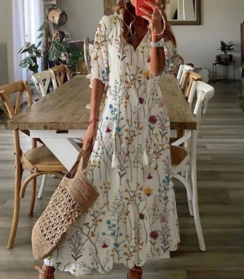 Lana - Vestido largo estilo boho que realza la figura