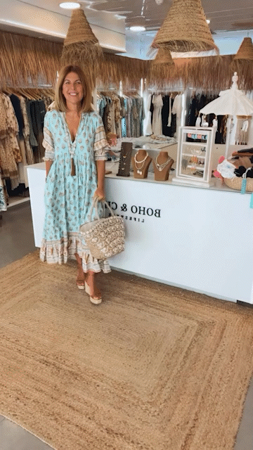 Peyton – Vestido bohemio de manga larga tipo farol