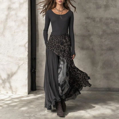 NKEM™ | Vestido largo con estampado de leopardo