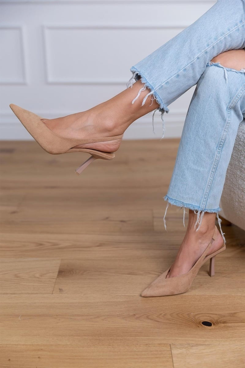 MARLENA™ Zapatos de tacón bajo color nude