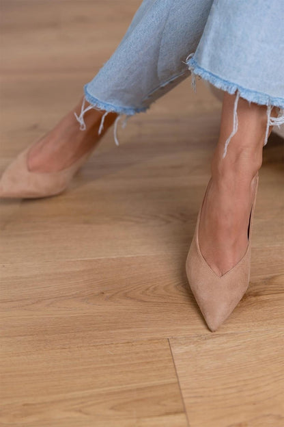 MARLENA™ Zapatos de tacón bajo color nude